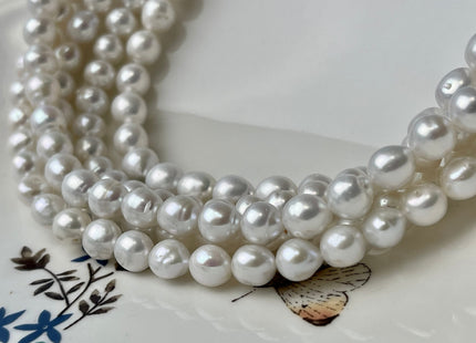 6.5-7mm AAA Natural White High Luster Edison Baroque Freshwater Pearl Beads Genuine Edison Baroque White Pearl #P2425