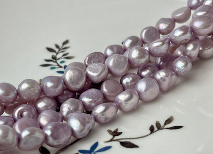 8 mm AA Rare Lilac Color Potato Nugget Freshwater Pearl Beads Genuine High Luster Lavender Color Freshwater Potato Pearls  #P2428