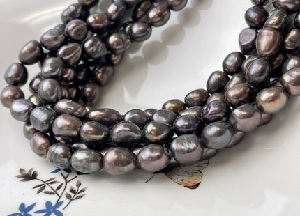 7.5-8.5x10 mm AA Brown Chocolate Color Freshwater Pearl Nugget Beads Dark Brown Genuine Rice Nugget Pearls #P2427