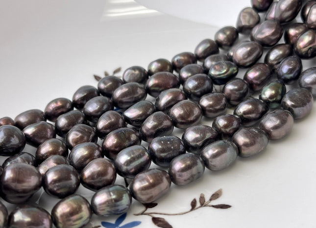 7.5-8.5x10 mm AA Brown Chocolate Color Freshwater Pearl Nugget Beads Dark Brown Genuine Rice Nugget Pearls #P2427