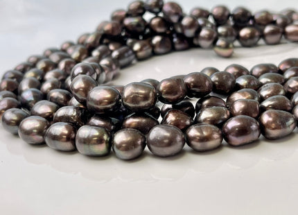 7.5-8.5x10 mm AA Brown Chocolate Color Freshwater Pearl Nugget Beads Dark Brown Genuine Rice Nugget Pearls #P2427