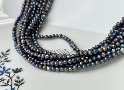 2x3 mm Dark Peacock Potato Nugget Freshwater Pearl Beads Genuine Small Tiny Freshwater Pearls 133 Beads B Grade #P2426