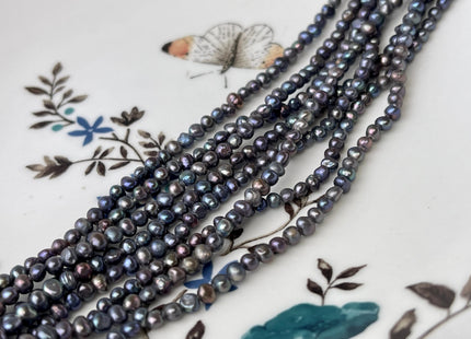 2x3 mm Dark Peacock Potato Nugget Freshwater Pearl Beads Genuine Small Tiny Freshwater Pearls 133 Beads B Grade #P2426