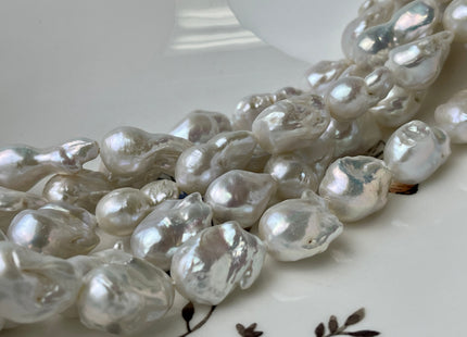 10-11x15-20mm AA Natural White Freshwater Baroque Pearl Genuine High Luster Top Quality Tear Drop Baroque Pearl Beads 19-23 Beads #P2413