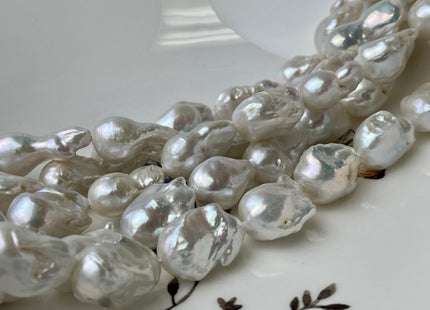 10-11x15-20mm AA Natural White Freshwater Baroque Pearl Genuine High Luster Top Quality Tear Drop Baroque Pearl Beads #P2413