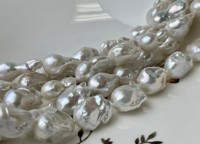 10-11x15-20mm AA Natural White Freshwater Baroque Pearl Genuine High Luster Top Quality Tear Drop Baroque Pearl Beads #P2413