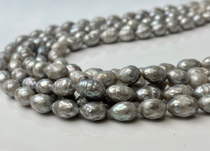 7x10 mm AA Silver Gray Faceted Rice/Oval Freshwater Pearl Beads Limited Edition Genuine Faceted Rice Pearl 36 Beads #P2430