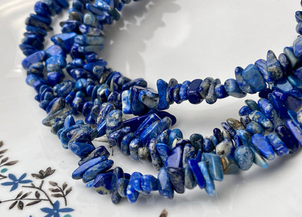 5x10-11 mm Natural Dark Blue Lapis Gemstone Beads Irregular Chips Shape #4394