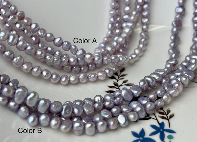 3x5 mm AAA Rare Lilac Color Potato Nugget Freshwater Pearl Beads Genuine High Luster Lavender Color Freshwater Tiny Seed Pearls #P2433