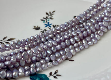 3x5 mm AAA Rare Lilac Color Potato Nugget Freshwater Pearl Beads Genuine High Luster Lavender Color Freshwater Tiny Seed Pearls #P2433