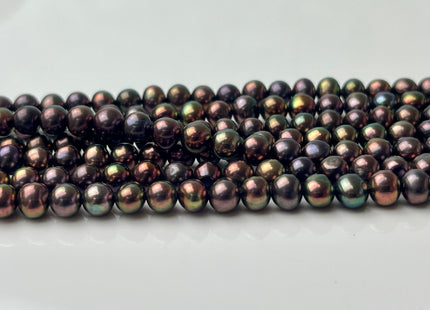 4-6 mm AAA Purple Peacock Color Potato Freshwater Pearl Beads Genuine High Luster Rainbow Metallic Peacock Color Freshwater Pearls #1907