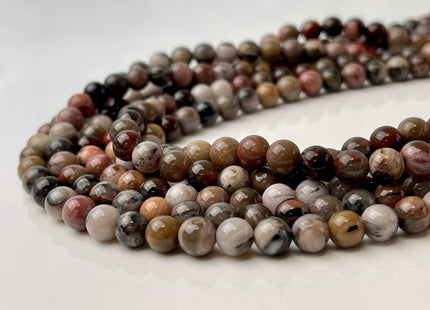 4mm 6mm 8mm 10mm AAA Smooth Round Natural Petrified Wood Beads Taupe Beige Brown Color High Quality Gemstone 15 Inches #4398