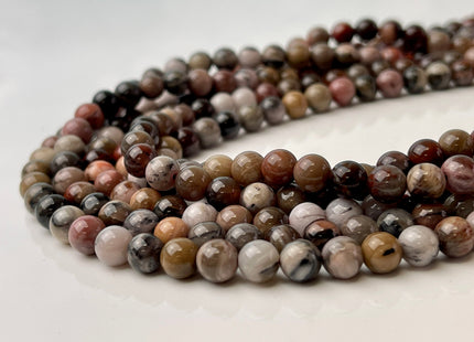 4mm 6mm 8mm 10mm AAA Smooth Round Natural Petrified Wood Beads Taupe Beige Brown Color High Quality Gemstone 15 Inches #4398