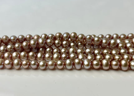 5.5-6 mm AAA Pink Champagne Color Potato Freshwater Pearl Beads Genuine High Luster Champagne Potato Pearl 75 Beads #P2436