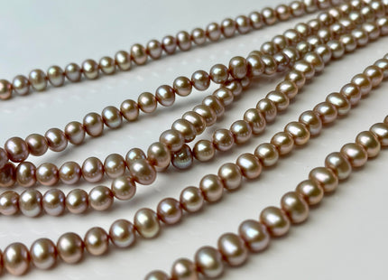 5.5-6 mm AAA Pink Champagne Color Potato Freshwater Pearl Beads Genuine High Luster Champagne Potato Pearl 75 Beads #P2436