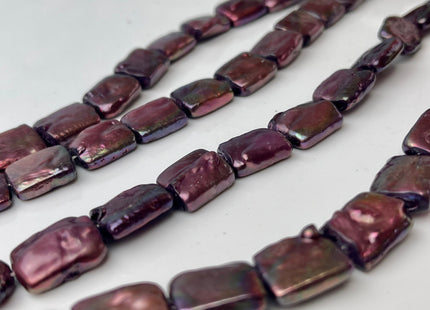 12x15 mm AA Dark Plum Pink Color Rectangle Coin Freshwater Pearl Beads Genuine Freshwater Pearl 28 Beads #P2420
