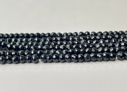 5 mm AAA Faceted Rondelle Black Spinel Beads Genuine Sparkle Black Tiny Gemstone Beads 13 Inches #4366