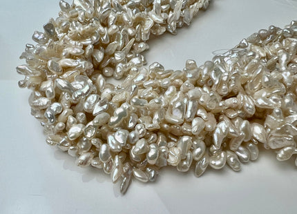 3-4x7-10 mm AA Natural White Keshi Freshwater Pearl Beads Top Drilled Genuine Natural White Keshi Pearls #P2446