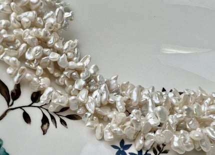 3-4x7-10 mm AA Natural White Keshi Freshwater Pearl Beads Top Drilled Genuine Natural White Keshi Pearls #P2446