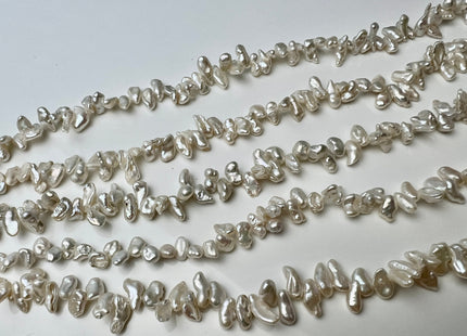 3-4x7-10 mm AA Natural White Keshi Freshwater Pearl Beads Top Drilled Genuine Natural White Keshi Pearls #P2446