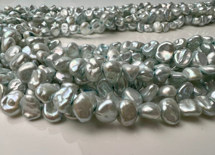 7-8 mm AA Baby Blue Keshi Freshwater Nugget Pearl Beads Center Drilled Genuine Freshwater Pearls #P2452