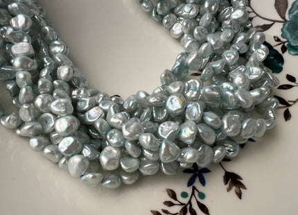 7-8 mm AA Baby Blue Keshi Freshwater Nugget Pearl Beads Center Drilled Genuine Freshwater Pearls #P2452