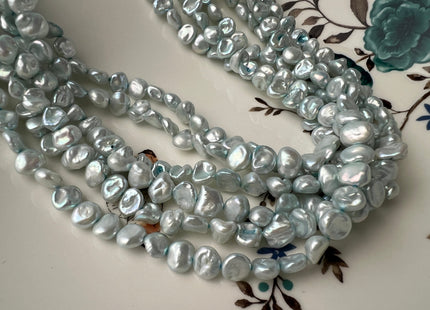 7-8 mm AA Baby Blue Keshi Freshwater Nugget Pearl Beads Center Drilled Genuine Freshwater Pearls #P2452