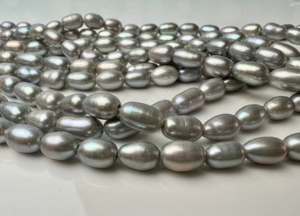5.5-6x7-8 mm AAA Large Hole Gray Color Rice/Oval Freshwater Pearls Beads Hole Size 1.2mm 1.8mm Genuine High Luster Freshwater Pearl #P2453