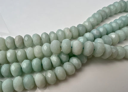 6x10 mm AAA Faceted Rondelle Amazonite Natural Semi Precious Gemstone Beads Natural Color Faceted Rondelle Shape 16 Inches #2206