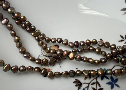72 Inches 6-7 mm Copper Brown Genuine Freshwater Pearl Necklaces Hand Knotted Long Necklaces #P2455