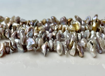 10-12 mm Natural Seaweed Pink Mauve Mixed Keshi Freshwater Pearl Beads Rare Top Drilled Chips Genuine Freshwater Pearls #P2444