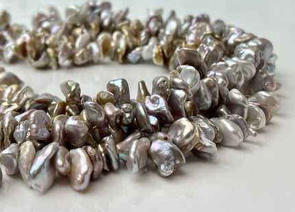 10-12 mm Natural Seaweed Pink Mauve Mixed Keshi Freshwater Pearl Beads Rare Top Drilled Chips Genuine Freshwater Pearls #P2444