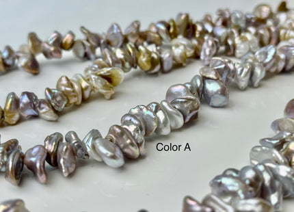 10-12 mm Natural Seaweed Pink Mauve Mixed Keshi Freshwater Pearl Beads Rare Top Drilled Chips Genuine Freshwater Pearls #P2444