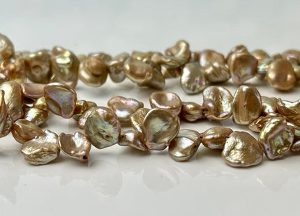10x12 mm AA Champagne Color Freshwater Keshi Pearl Beads Genuine High Luster Taupe Color Keshi Top Drilled Pearls #P2412