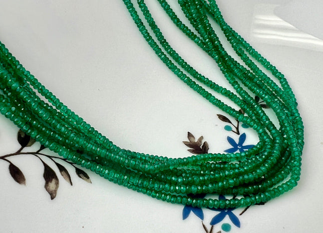 2.5 mm AAA Faceted Rondelle Tiny Green Strawberry Quartz Gemstone Beads Genuine Gemstone Loose Beads 13 Inches Strand #4410
