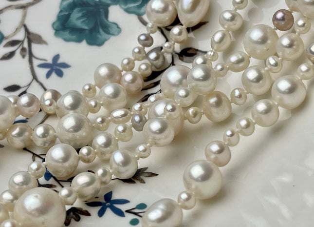 64 Inches 4-9 mm AAA Natural White Potato Freshwater Pearl Necklace Bridal Pearl Necklace Genuine Pearl Long Necklaces #P2466