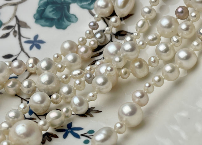 64 Inches 4-9 mm AAA Natural White Potato Freshwater Pearl Necklace Bridal Pearl Necklace Genuine Pearl Long Necklaces #P2466