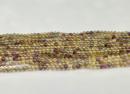 2 mm Faceted Round Tiny Yellow Fluorite Gemstone Beads Genuine Natural Fluorite Loose Beads 12.5 Inches Strand #4415