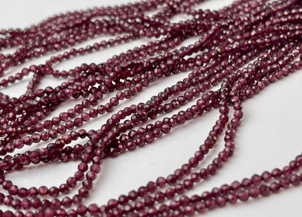 2-2.5 mm Faceted Round Tiny Red Garnet Gemstone Beads Genuine Natural Garnet Loose Beads 12.5 Inches Strand #4421
