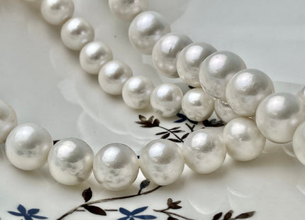 11-16 mm AAAAA Jumbo Size Freshwater Baroque Edison Pearl Beads Genuine Super High Luster Natural White Round Edison Pearls #P2208