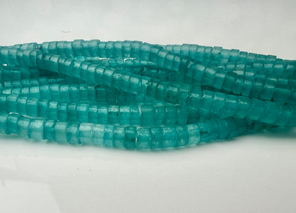 2x4mm Dyed Green Jade Heishi Rondelle Shape Gemstone Loose Beads 15.5 Inches Strand #4427