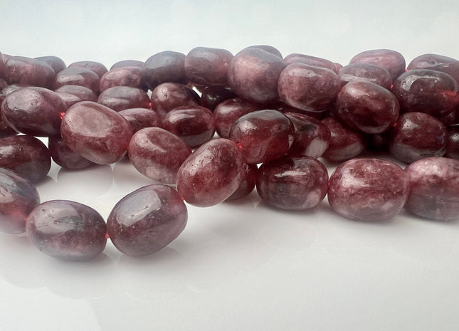 7x11 mm Red Color Dyed Jade Gemstone Beads Garnet Color Pebble Nugget Shape Loose Beads 15.5 Inches Strand #4428
