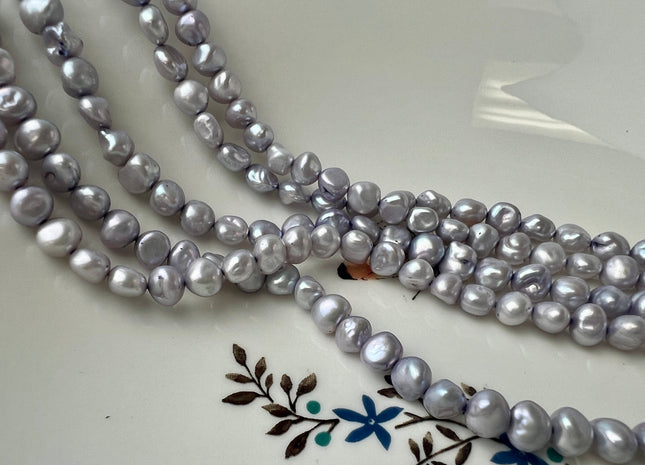 6-7 mm AA Rare Lilac Color Keshi Freshwater Pearl Beads Genuine High Luster Lavender Color Freshwater Keshi Nugget Pearls #P2449
