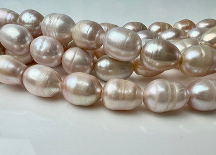 10x12-13 mm Natural Pink Color Freshwater Rice/Oval Large Hole Pearls Hole Size 2.2 mm Genuine Pink Mauve Color Pearls 32 Beads #P2451