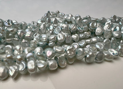 7-8 mm AA Baby Blue Keshi Freshwater Nugget Pearl Beads Center Drilled Genuine Freshwater Pearls #P2452