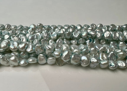 7-8 mm AA Baby Blue Keshi Freshwater Nugget Pearl Beads Center Drilled Genuine Freshwater Pearls #P2452