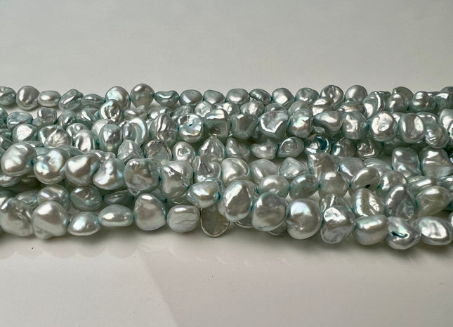7-8 mm AA Baby Blue Keshi Freshwater Nugget Pearl Beads Center Drilled Genuine Freshwater Pearls #P2452