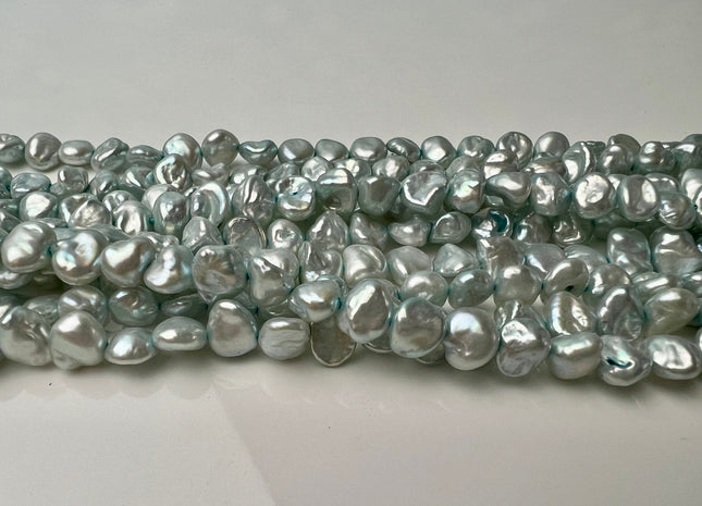 7-8 mm AA Baby Blue Keshi Freshwater Nugget Pearl Beads Center Drilled Genuine Freshwater Pearls #P2452