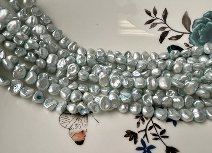 7-8 mm AA Baby Blue Keshi Freshwater Nugget Pearl Beads Center Drilled Genuine Freshwater Pearls #P2452