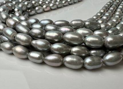5.5-6x7-8 mm AAA Large Hole Gray Color Rice/Oval Freshwater Pearls Beads Hole Size 1.2mm 1.8mm Genuine High Luster Freshwater Pearl #P2453
